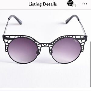 Quay Black Smoke Fleur Cutout Cat Eye Sunglasses